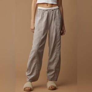 Daily Practice by Anthropologie - Pull-on Beige Cotton Bungee Ankle Pants - XL